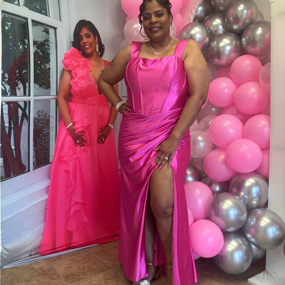 Vibrant Pink Satin Gown